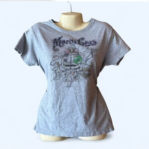 HARLEY DAVIDSON Mardi Gras Grey Graphic Women's T-Shirt